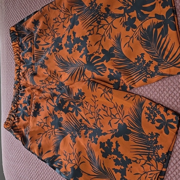 Future Collective Kahlana Barfield Brown Floral Black & Orange Women's Shorts - Picture 4 of 13